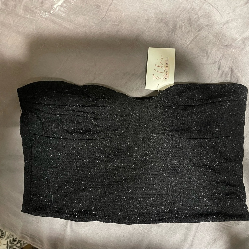 Fiesta Black Sparkle Crop‎ Top